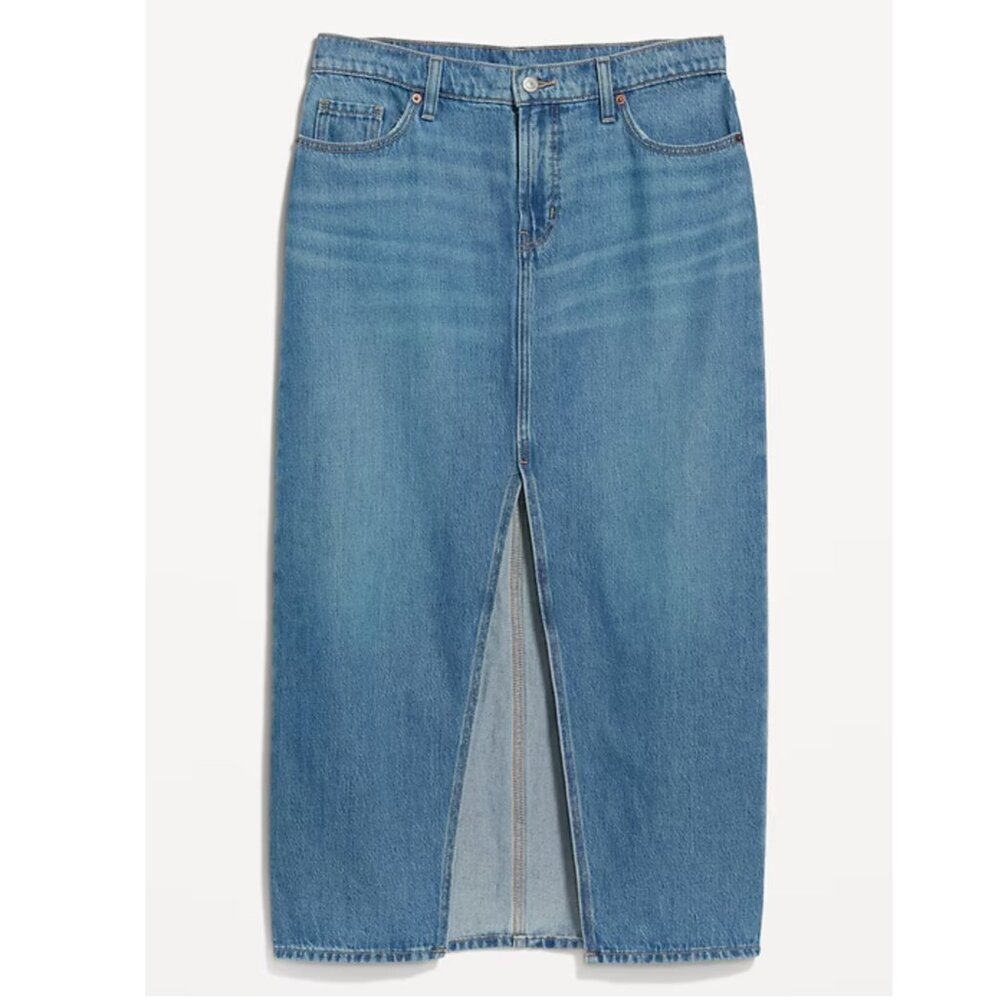 Old Navy Mid-Rise Jean Maxi Skirt NWT sz 2